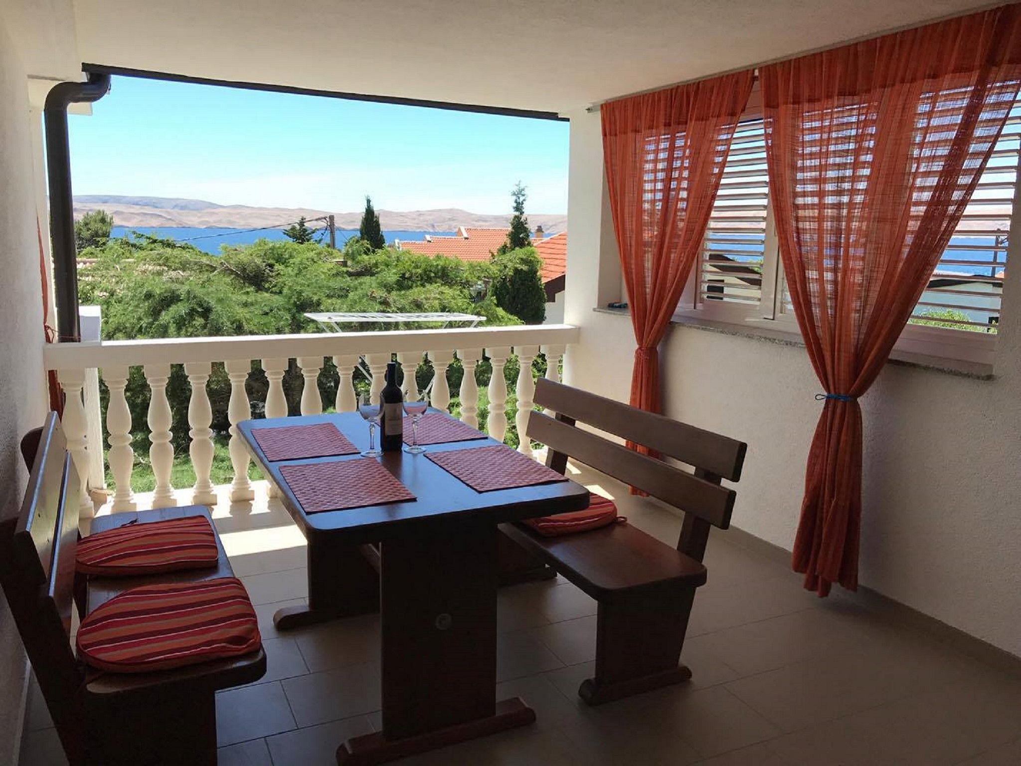 Croatia house for rent Karlobag terrace